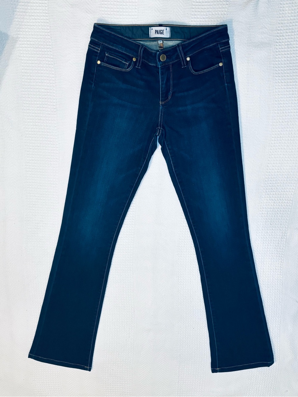 PAIGE Manhattan Bootcut Jeans Womens Size W28x30L - Dark Wash Stretch Denim